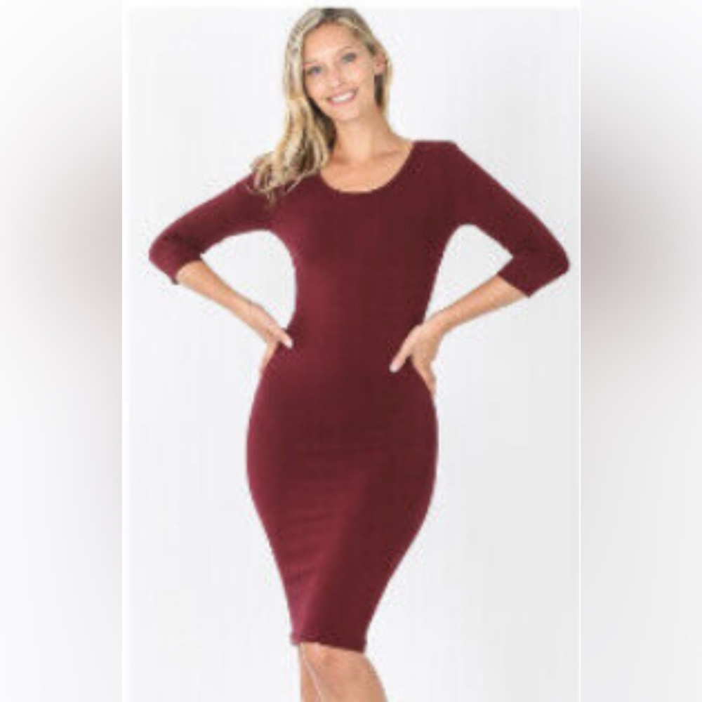 Elegant Burgundy Bodycon Dress